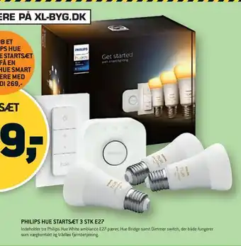 XL-BYG Philips hue startsæt 3 stk e27 tilbud