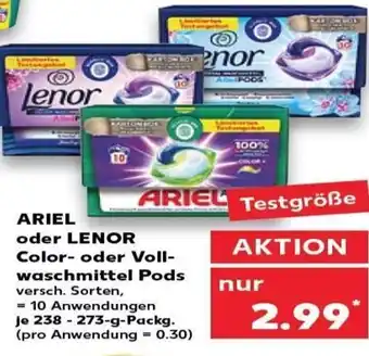 Kaufland DE Ariel oder lenor color- oder voll- waschmittel pods tilbud