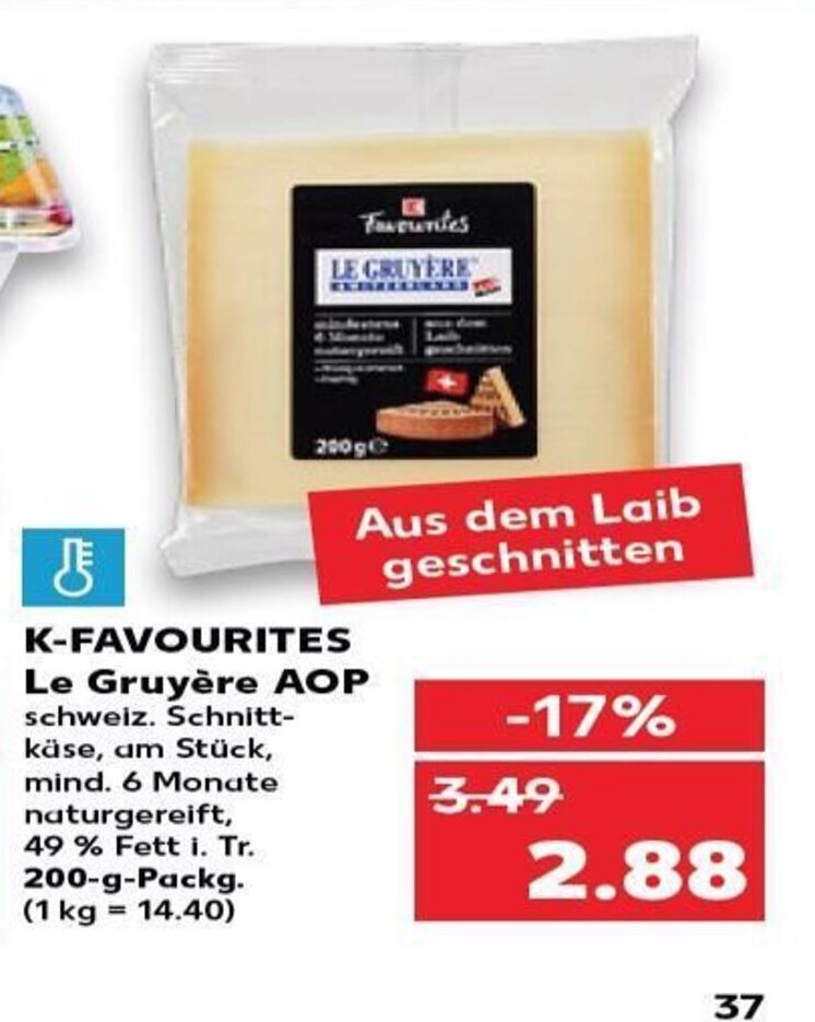 KFavourites Le Gruyère AOP tilbud hos Kaufland