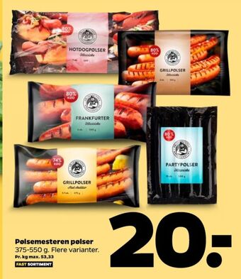 Netto Pølsemesteren grillpølser tilbud
