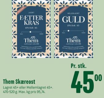 Them ost skæreost guld mellemlagret