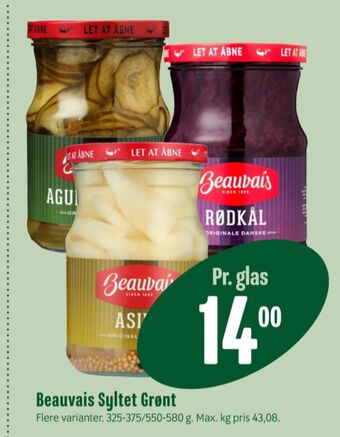 Min Købmand Beauvais asier syltet tilbud