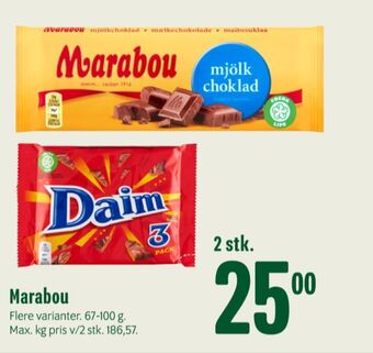 Min Købmand Marabou chokoladeplade mjölk choklad tilbud
