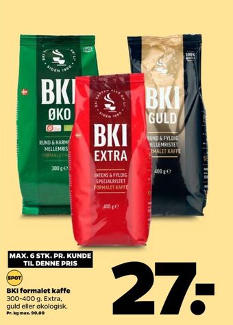 Netto Bki kaffe formalet tilbud