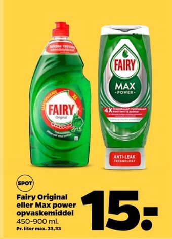 Netto Fairy opvaskemiddel tilbud