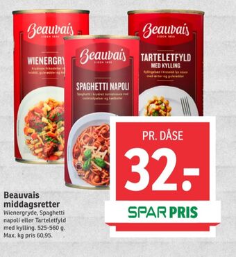 SPAR Beauvais færdigretter tilbud