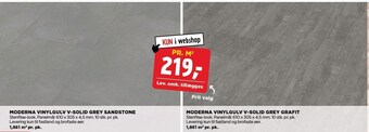 jem & fix Moderna vinylgulv v-solid grey sandstone, tilbud