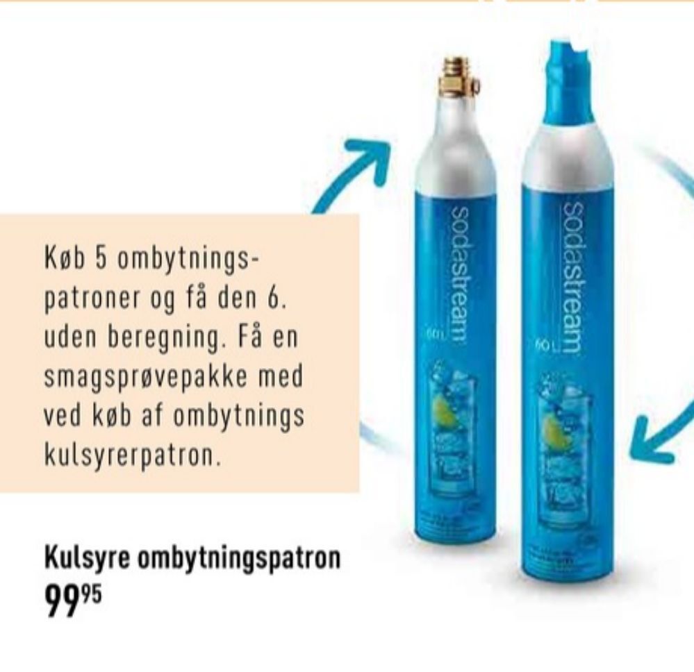 Sodastream kulsyrepatron tilbud hos Imerco