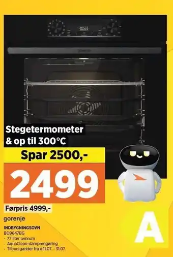 Power Gorenje indbygningsovn bo9647bg tilbud