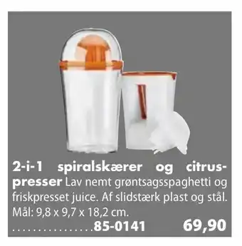 2-i-1 spiralskærer og citruspresser