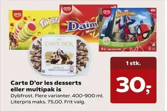 Dagli'Brugsen Carte D'or les desserts eller multipak is tilbud