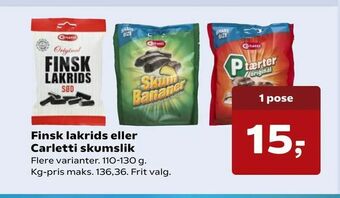 Finsk lakrids eller Carletti skumslik