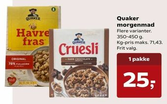 Dagli'Brugsen Quaker morgenmad tilbud