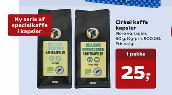 Dagli'Brugsen Cirkel kaffe kapsler tilbud