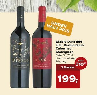 Dagli'Brugsen Diablo Dark 666 eller Diablo Black Cabernet Sauvignon tilbud