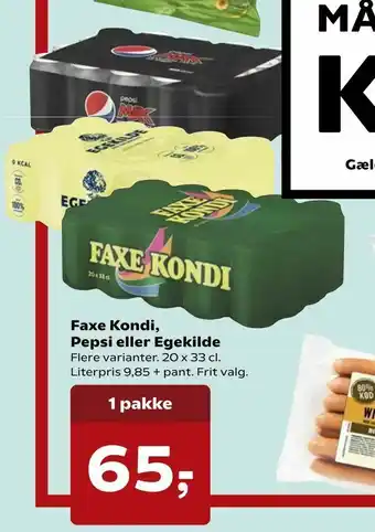 Dagli'Brugsen Faxe Kondi, Pepsi eller Egekilde tilbud