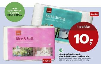 Kvickly Nice & Soft toiletpapir eller Soft & Strong køkkenrulle tilbud