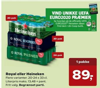 Kvickly Royal eller Heineken tilbud
