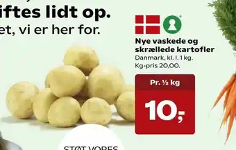 Kvickly Nye vaskede og skrællede kartofler tilbud