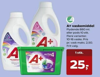 Kvickly A+ vaskemiddel tilbud