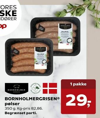 Kvickly BORNHOLMERGRISEN® pølser tilbud