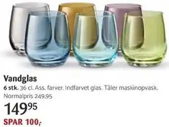 Kop & Kande Vandglas 6 stk tilbud