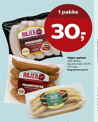 SuperBrugsen Højer pølser tilbud