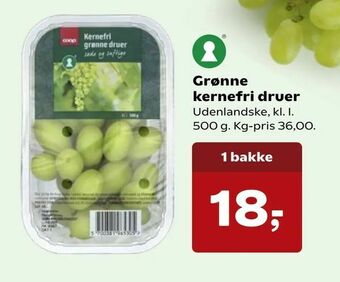SuperBrugsen Grønne kernefri druer tilbud