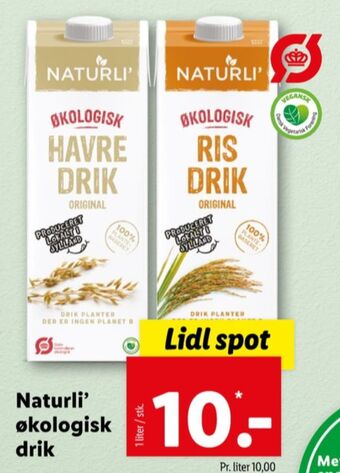 Lidl Naturli' havredrik tilbud
