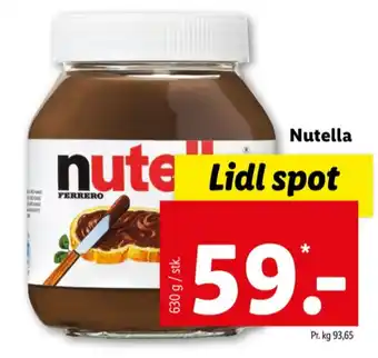 Lidl Nutella smørepålæg tilbud