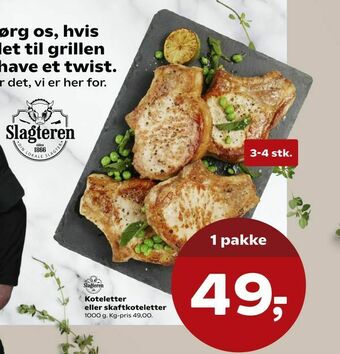 SuperBrugsen Koteletter eller skaftkoteletter tilbud
