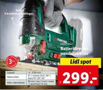 Lidl Parkside stiksav tilbud