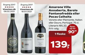 SuperBrugsen Amarone Villa Annaberta, Barolo Fontanafredda eller Pocas Colheita tilbud