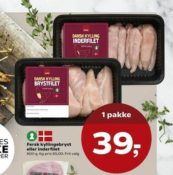 SuperBrugsen Fersk kyllingebryst eller inderfilet tilbud
