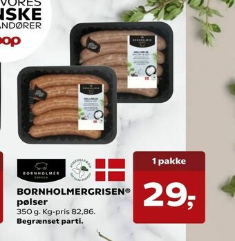 SuperBrugsen BORNHOLMERGRISEN® pølser tilbud