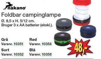 Harald Nyborg NAKANO foldbar campinglampe tilbud