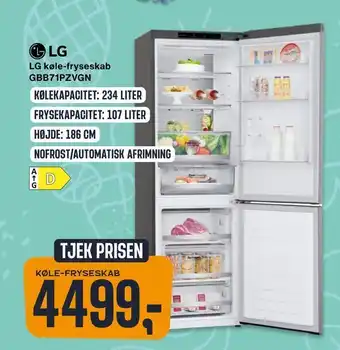 Skousen Lg køle-fryseskab gbb71pzvgn tilbud