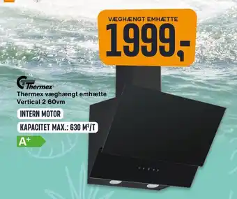 Skousen Thermex væghængt emhætte vertical 2 60vm tilbud