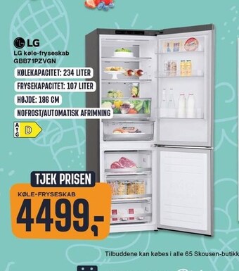 Skousen Lg køle-fryseskab tilbud