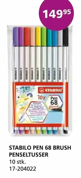 Kon-Tur Stabilo pen 68 brush penseltusser tilbud