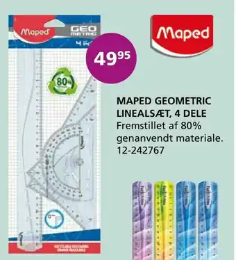 Maped geometric linealsæt, 4 dele