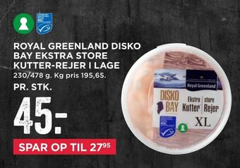 MENY Royal greenland disko bay ekstra store kutter-rejer i lage tilbud