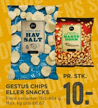 MENY Gestus chips eller snacks tilbud