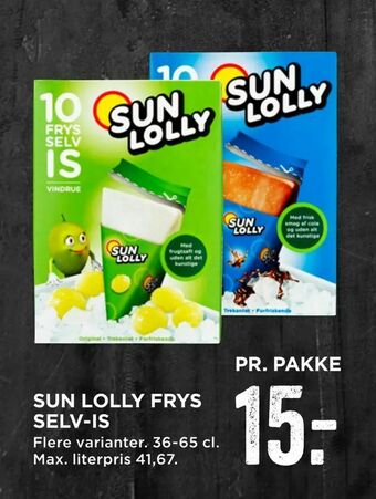 MENY Sun lolly frys selv-is tilbud