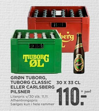 MENY Grøn tuborg, tuborg classic eller carlsberg pilsner tilbud