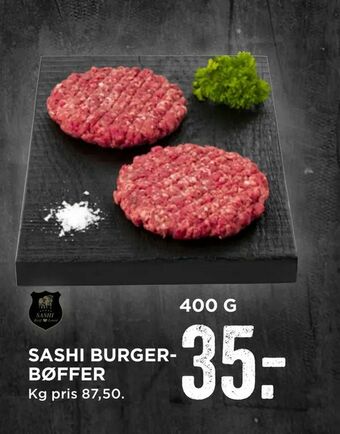 MENY Sashi burger- bøffer tilbud