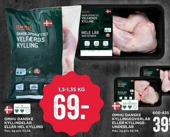MENY Omhu danske kyllingelår eller hel kylling tilbud