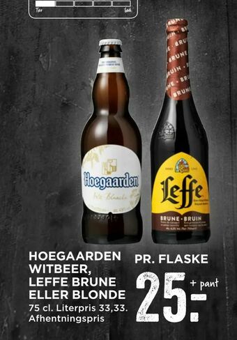 MENY Hoegaarden witbeer, leffe brune eller blonde tilbud