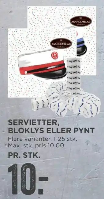MENY Servietter, bloklys eller pynt tilbud