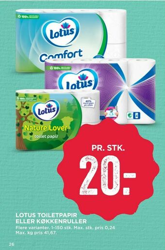 MENY Lotus toiletpapir eller køkkenruller tilbud